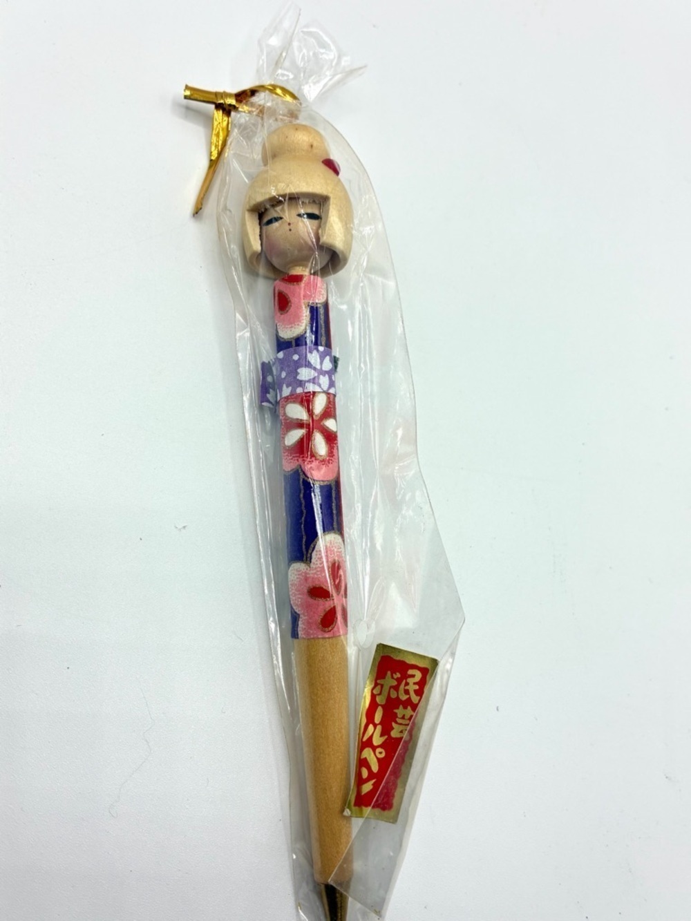 Vintage Kokeshi Doll Pen -Ink Dried- Japanese Wooden MCM Desk Collectible - Picture 2 of 8